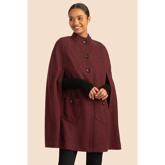 💕TRINA TURK💕 Parker Cape ~ Knit Melton Cab Frank Medium M NWT - Picture 2 of 15